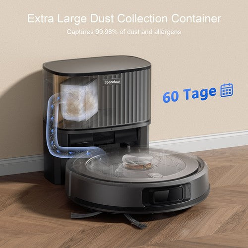 Aspirateur robot 2 en 1 Teendow D10S MAX avec station de vidage automatique, 4 500 Pa Aspirateur robot 2 en 1 Teendow D10S MAX avec station de vidage automatique, 4 500 Pa